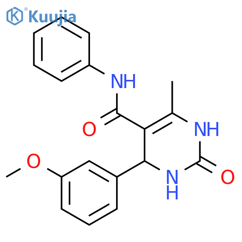 4-(3-methoxyphenyl)-6-methyl-2-oxo-N-phenyl-1,2,3,4-tetrahydropyrimidine-5-carboxamide structure