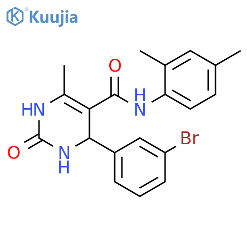 4-(3-bromophenyl)-N-(2,4-dimethylphenyl)-6-methyl-2-oxo-1,2,3,4-tetrahydropyrimidine-5-carboxamide structure