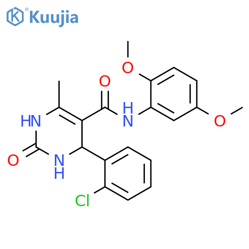 4-(2-chlorophenyl)-N-(2,5-dimethoxyphenyl)-6-methyl-2-oxo-1,2,3,4-tetrahydropyrimidine-5-carboxamide structure