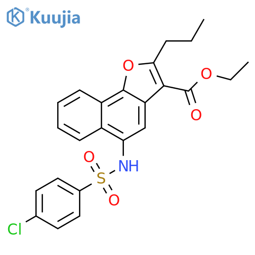 ethyl 5-(4-chlorobenzenesulfonamido)-2-propylnaphtho1,2-bfuran-3-carboxylate structure