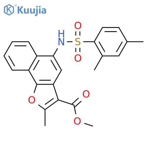 methyl 5-(2,4-dimethylbenzenesulfonamido)-2-methylnaphtho1,2-bfuran-3-carboxylate structure