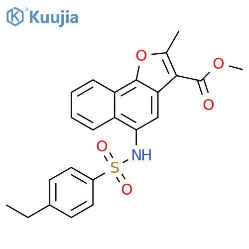 methyl 5-(4-ethylbenzenesulfonamido)-2-methylnaphtho1,2-bfuran-3-carboxylate structure