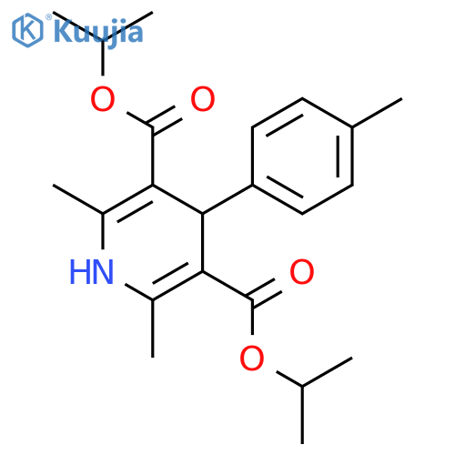 3,5-bis(propan-2-yl) 2,6-dimethyl-4-(4-methylphenyl)-1,4-dihydropyridine-3,5-dicarboxylate structure