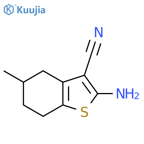 2-amino-5-methyl-4,5,6,7-tetrahydro-1-benzothiophene-3-carbonitrile structure