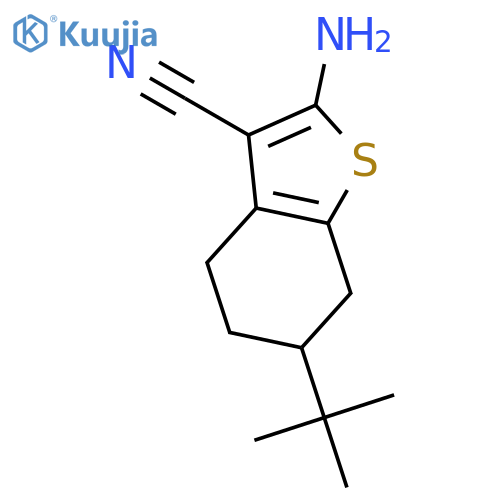 2-Amino-6-tert-butyl-4,5,6,7-tetrahydro-1-benzothiophene-3-carbonitrile structure