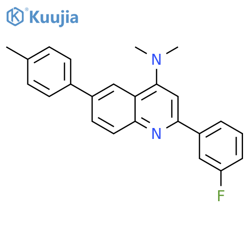4-Quinolinamine, 2-(3-fluorophenyl)-N,N-dimethyl-6-(4-methylphenyl)- structure