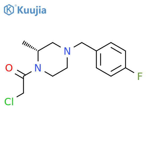 2-Chloro-1-{(2R)-4-[(4-fluorophenyl)methyl]-2-methylpiperazin-1-yl}ethan-1-one structure
