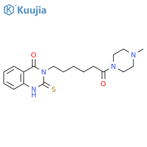 3-6-(4-methylpiperazin-1-yl)-6-oxohexyl-2-sulfanylidene-1,2,3,4-tetrahydroquinazolin-4-one structure