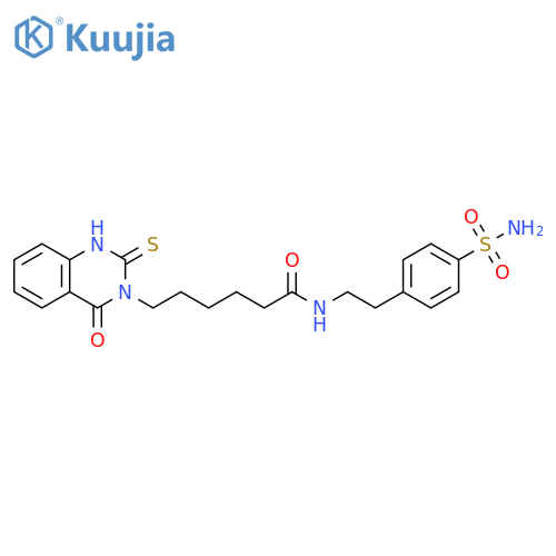 6-(4-oxo-2-sulfanylidene-1,2,3,4-tetrahydroquinazolin-3-yl)-N-2-(4-sulfamoylphenyl)ethylhexanamide structure