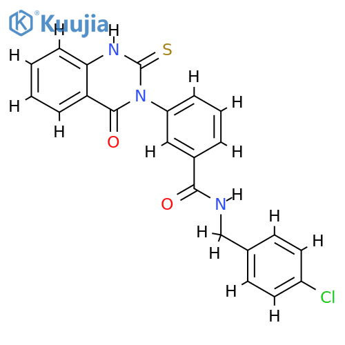 N-(4-chlorophenyl)methyl-3-(4-oxo-2-sulfanylidene-1,2,3,4-tetrahydroquinazolin-3-yl)benzamide structure