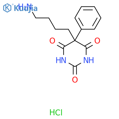 2,4,6(1H,3H,5H)-Pyrimidinetrione, 5-(4-aminobutyl)-5-phenyl-, hydrochloride (1:1) structure