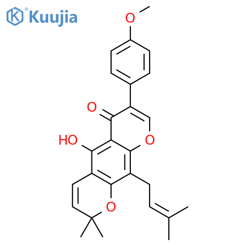 5-Hydroxy-3-(4-methoxyphenyl)-8,8-dimethyl-10-(3-methylbut-2-en-1-yl)pyrano[3,2-g]chromen-4(8H)-one structure