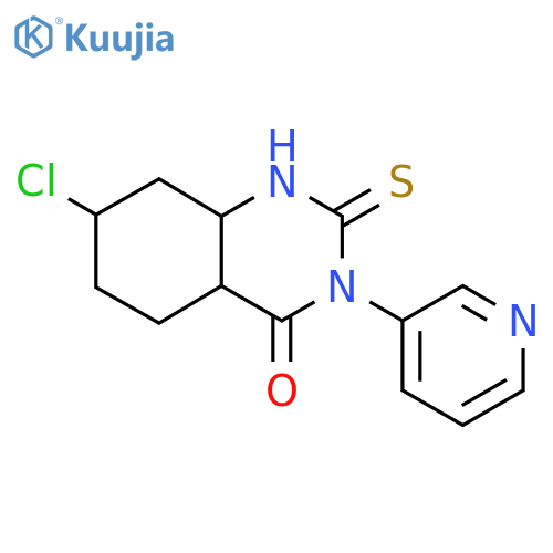7-chloro-3-(pyridin-3-yl)-2-sulfanylidene-1,2,3,4-tetrahydroquinazolin-4-one structure