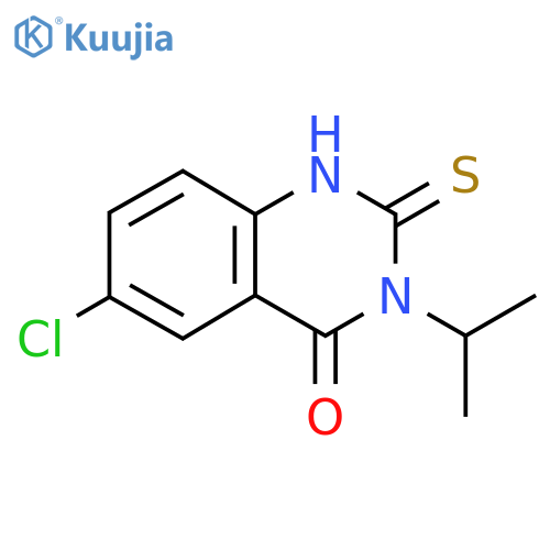 6-chloro-3-(propan-2-yl)-2-sulfanylidene-1,2,3,4-tetrahydroquinazolin-4-one structure