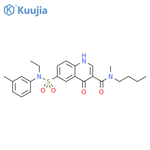 N-Butyl-6-Ethyl(3-methylphenyl)aminosulfonyl-1,4-dihydro-N-methyl-4-oxo-3-quinolinecarboxamide structure
