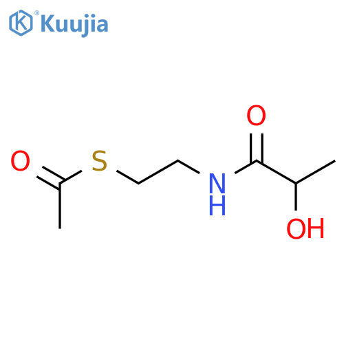 Ethanethioic acid, S-[2-[(2-hydroxy-1-oxopropyl)amino]ethyl] ester structure