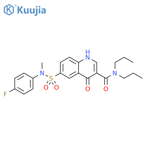 6-(4-Fluorophenyl)methylaminosulfonyl-1,4-dihydro-4-oxo-N,N-dipropyl-3-quinolinecarboxamide structure