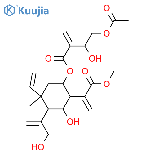 6,8,15-Trihydroxy-1,3,11(13)-elematrien-12-oic acid; (6α,8α)-form, 8-O-(4-Acetoxy-3-hydroxy-2-methylenebutanoyl), Me ester structure