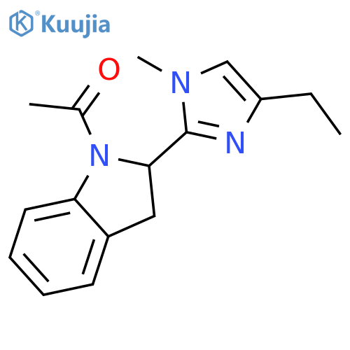 1H-Indole, 1-acetyl-2-(4-ethyl-1-methyl-1H-imidazol-2-yl)-2,3-dihydro- structure