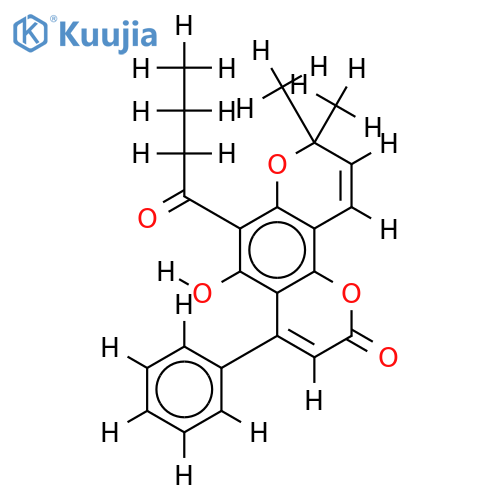 6-butyryl-5-hydroxy-4-phenylseselin structure