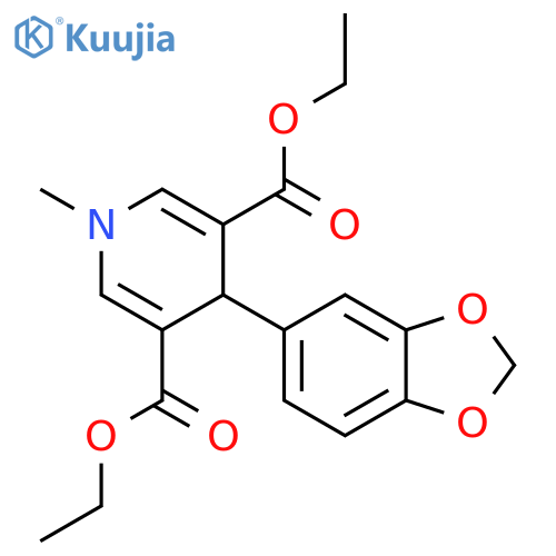 <br>diethyl 4-(1,3-benzodioxol-5-yl)-1-methyl-1,4-dihydropyridine-3,5-dicarboxy late structure