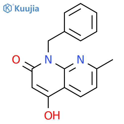 1,8-Naphthyridin-2(1H)-one, 4-hydroxy-7-methyl-1-(phenylmethyl)- structure