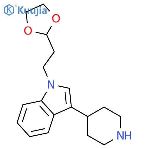 1H-Indole, 1-[2-(1,3-dioxolan-2-yl)ethyl]-3-(4-piperidinyl)- structure