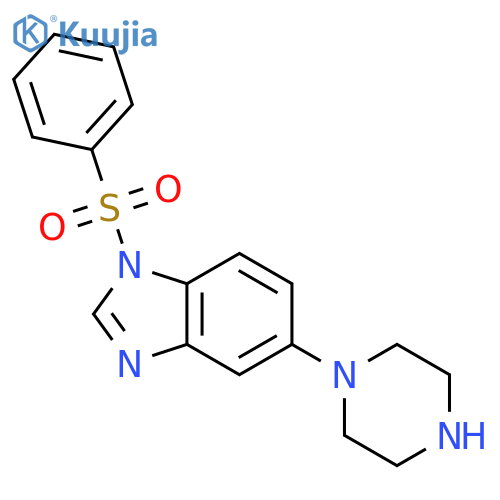 1H-Benzimidazole, 1-(phenylsulfonyl)-5-(1-piperazinyl)- structure