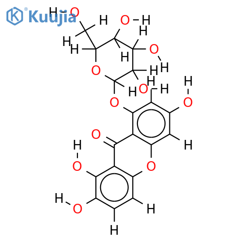 8-O-beta-D-Glucopyranoside-1,2,6,8-Tetrahydroxyxanthone structure