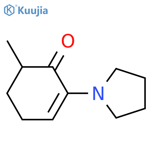 2-Cyclohexen-1-one, 6-methyl-2-(1-pyrrolidinyl)- structure