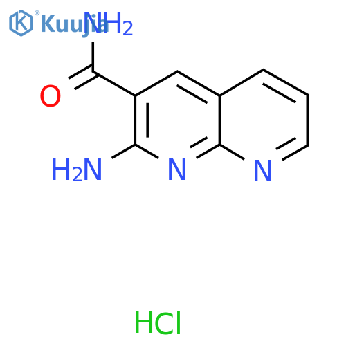 1,8-Naphthyridine-3-carboxamide, 2-amino-, monohydrochloride, monohydrate structure