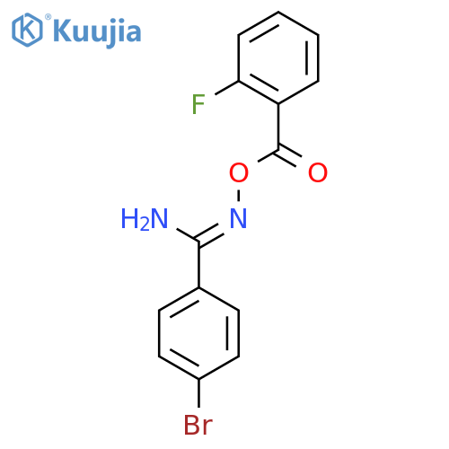 (Z)-amino(4-bromophenyl)methylideneamino 2-fluorobenzoate structure