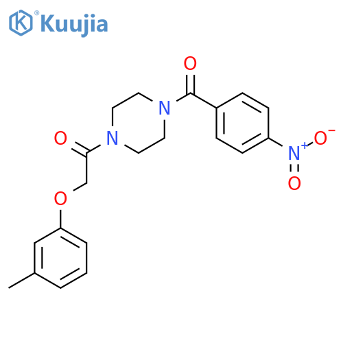 1-[(3-methylphenoxy)acetyl]-4-(4-nitrobenzoyl)piperazine structure