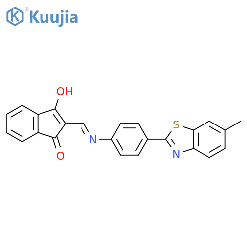 2-(((4-(6-Methylbenzothiazol-2-YL)phenyl)amino)methylene)indane-1,3-dione structure