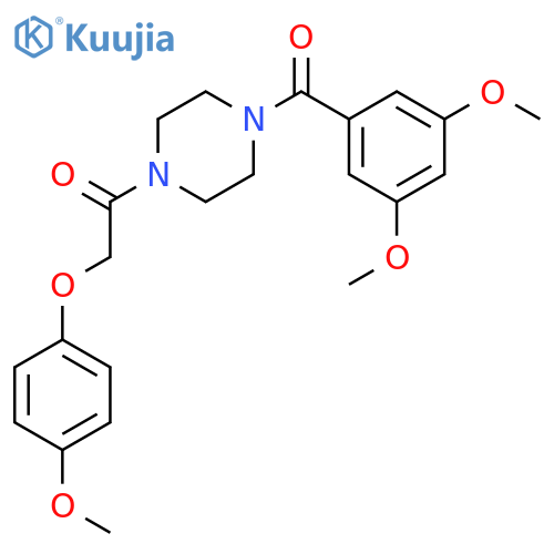 1-(3,5-dimethoxybenzoyl)-4-[(4-methoxyphenoxy)acetyl]piperazine structure