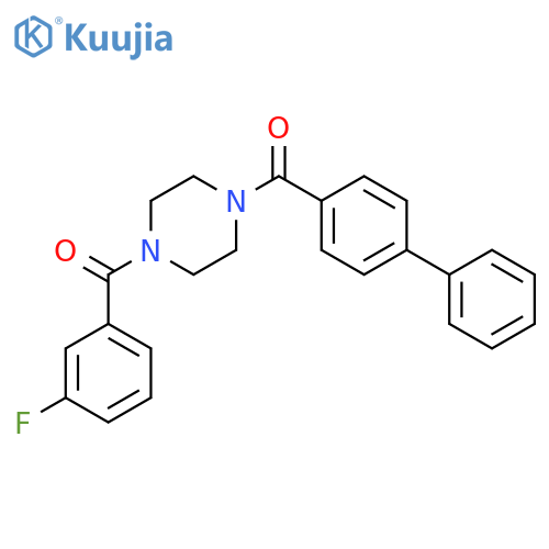 1-(1,1'-biphenyl-4-ylcarbonyl)-4-(3-fluorobenzoyl)piperazine structure