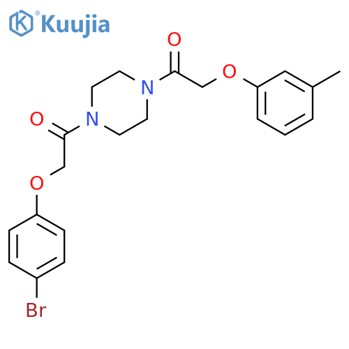 1-[(4-bromophenoxy)acetyl]-4-[(3-methylphenoxy)acetyl]piperazine structure