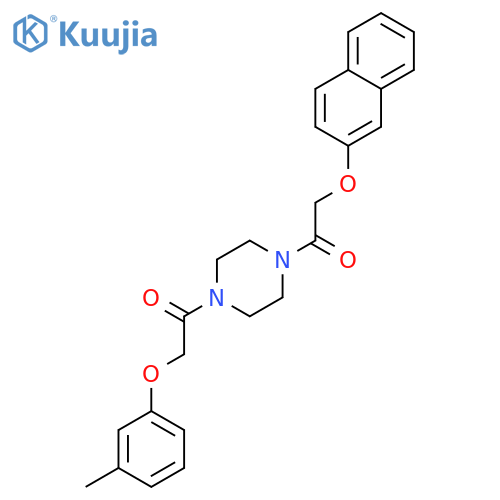 1-[(3-methylphenoxy)acetyl]-4-[(2-naphthyloxy)acetyl]piperazine structure