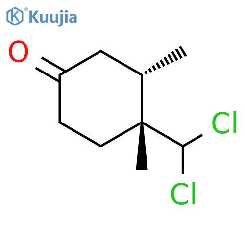 Cyclohexanone, 4-(dichloromethyl)-3,4-dimethyl-, cis- (9CI) structure