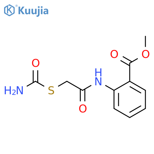 Benzoic acid, 2-[[[(aminocarbonyl)thio]acetyl]amino]-, methyl ester structure