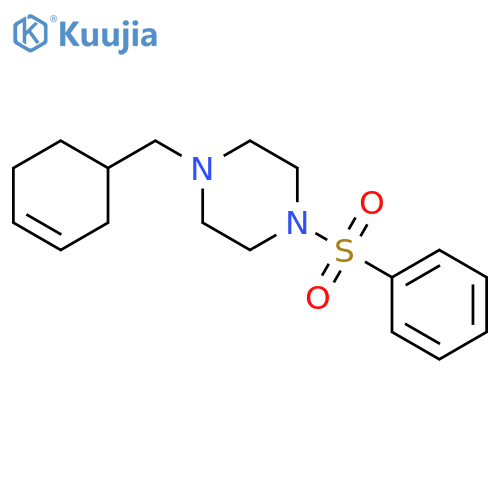 1-(3-cyclohexen-1-ylmethyl)-4-(phenylsulfonyl)piperazine structure