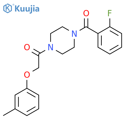 1-(2-fluorobenzoyl)-4-[(3-methylphenoxy)acetyl]piperazine structure