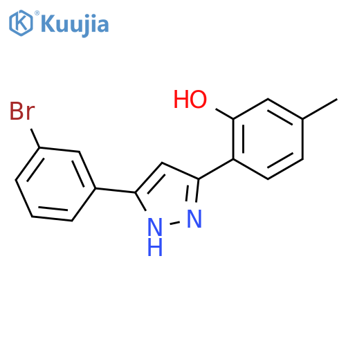 2-(5-(3-Bromophenyl)-1H-pyrazol-3-yl)-5-methylphenol structure