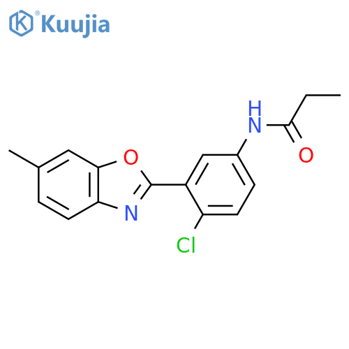 Propanamide, N-[4-chloro-3-(6-methyl-2-benzoxazolyl)phenyl]- structure