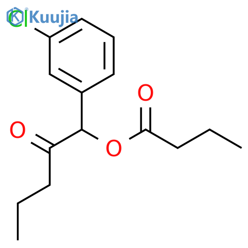 Butanoic acid, 1-(3-chlorophenyl)-2-oxopentyl ester structure