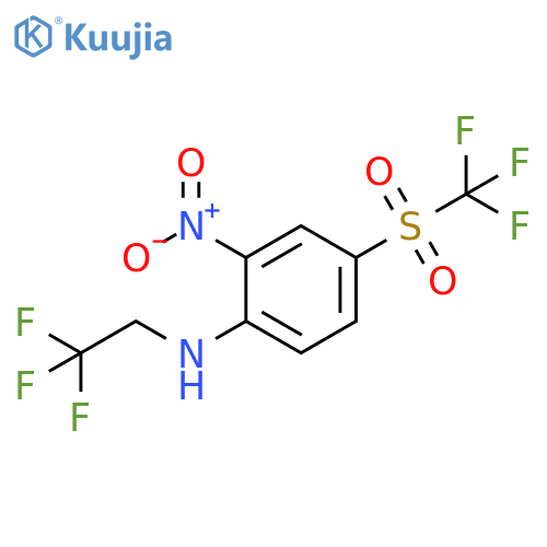 2-nitro-N-(2,2,2-trifluoroethyl)-4-trifluoromethanesulfonylaniline structure