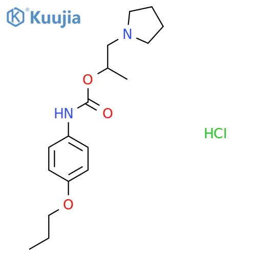1-Pyrrolidin-1-ylpropan-2-yl N-(4-propoxyphenyl)carbamate;hydrochloride structure
