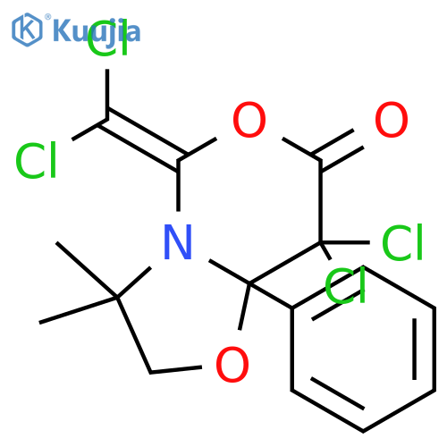 5H,7H-Oxazolo[3,2-c][1,3]oxazin-7-one,8,8-dichloro-5-(dichloromethylene)tetrahydro-3,3-dimethyl-8a-phenyl- structure
