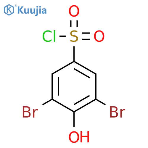 3,5-dibromo-4-hydroxybenzene-1-sulfonyl chloride structure