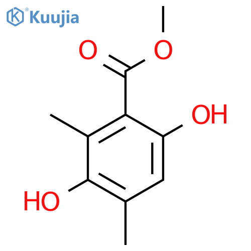 Benzoic acid, 3,6-dihydroxy-2,4-dimethyl-, methyl ester structure